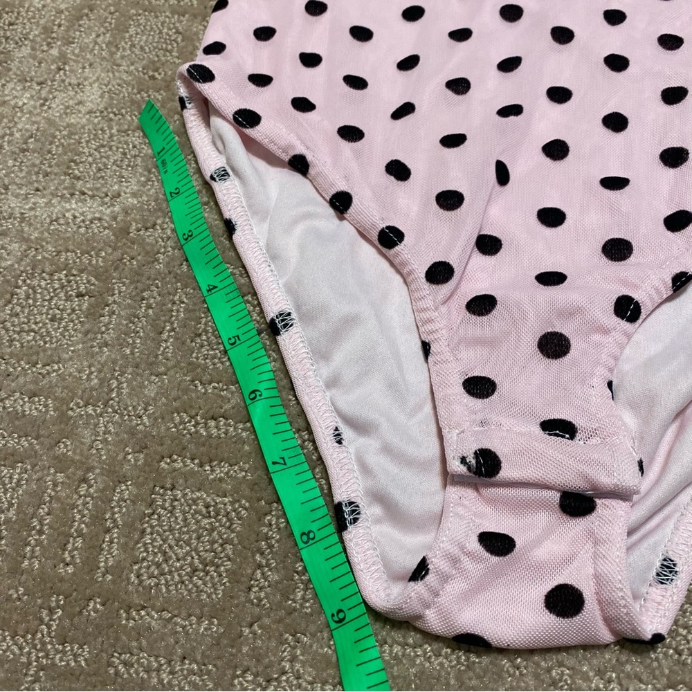 {NWT} Parisian Pink/Black Polka Dot Long Sleeve Bodysuit Size 4 - Picture 12 of 15